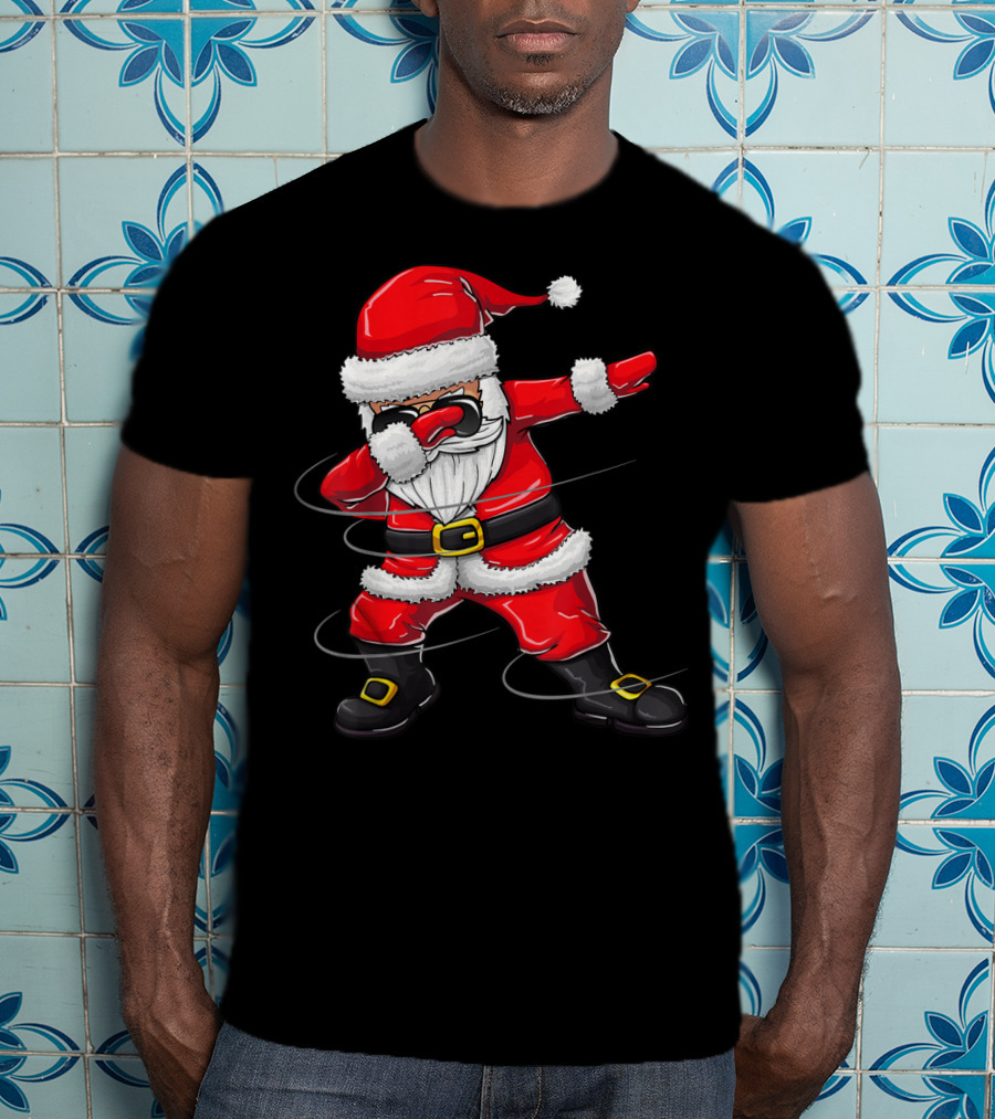 Christmas Dabbing Santa Boy Girl Santa Dab Pose T-Shirt