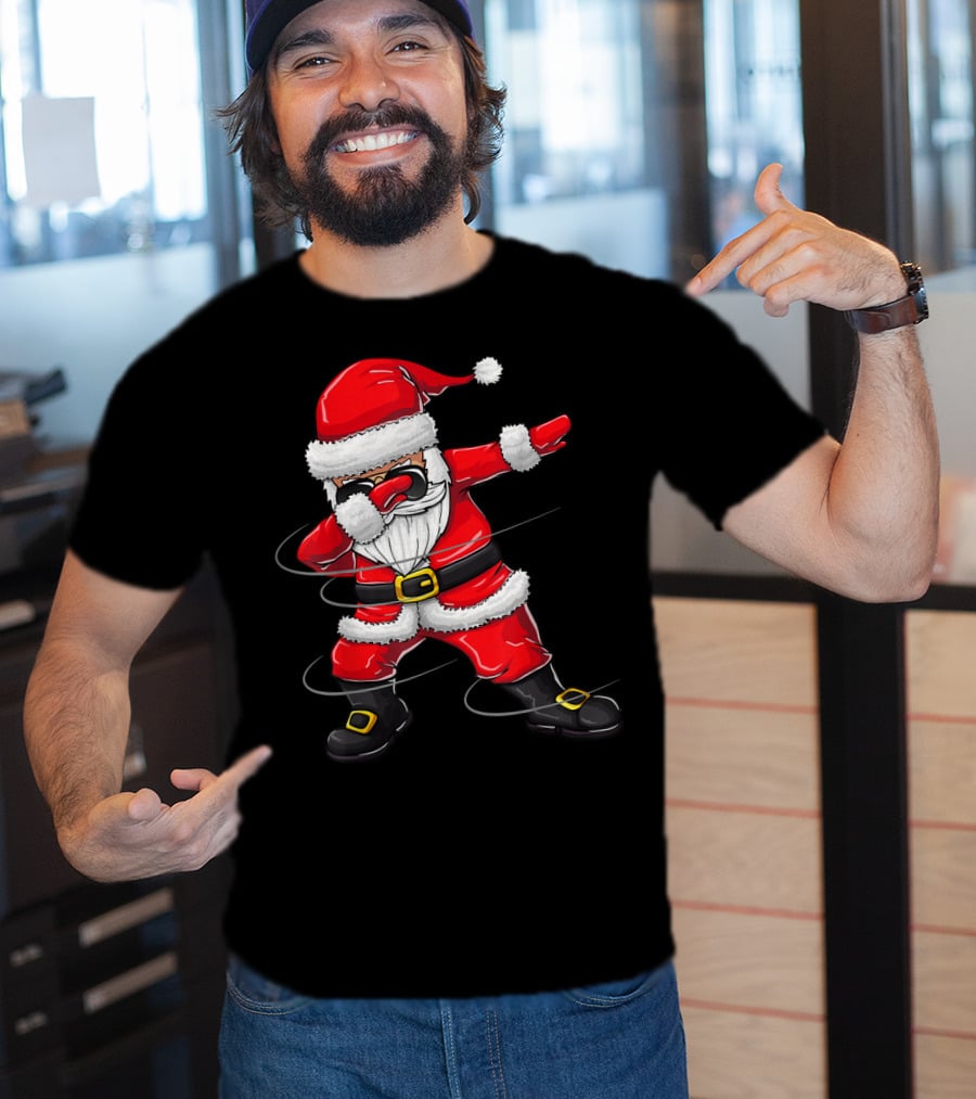 Christmas Dabbing Santa Boy Girl Santa Dab Pose T-Shirt