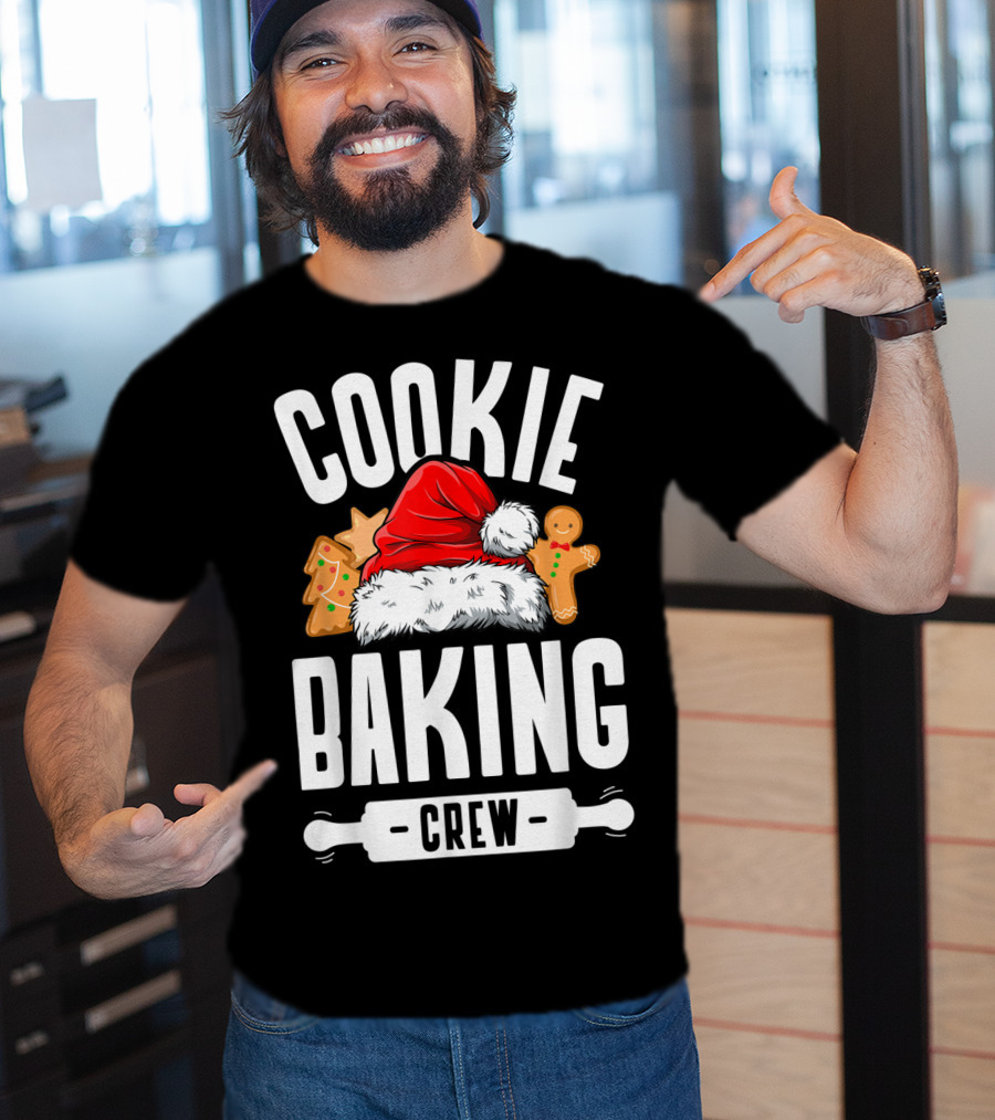 Cookie Baking Crew Christmas Santa Hat Gingerbread Family T-Shirt