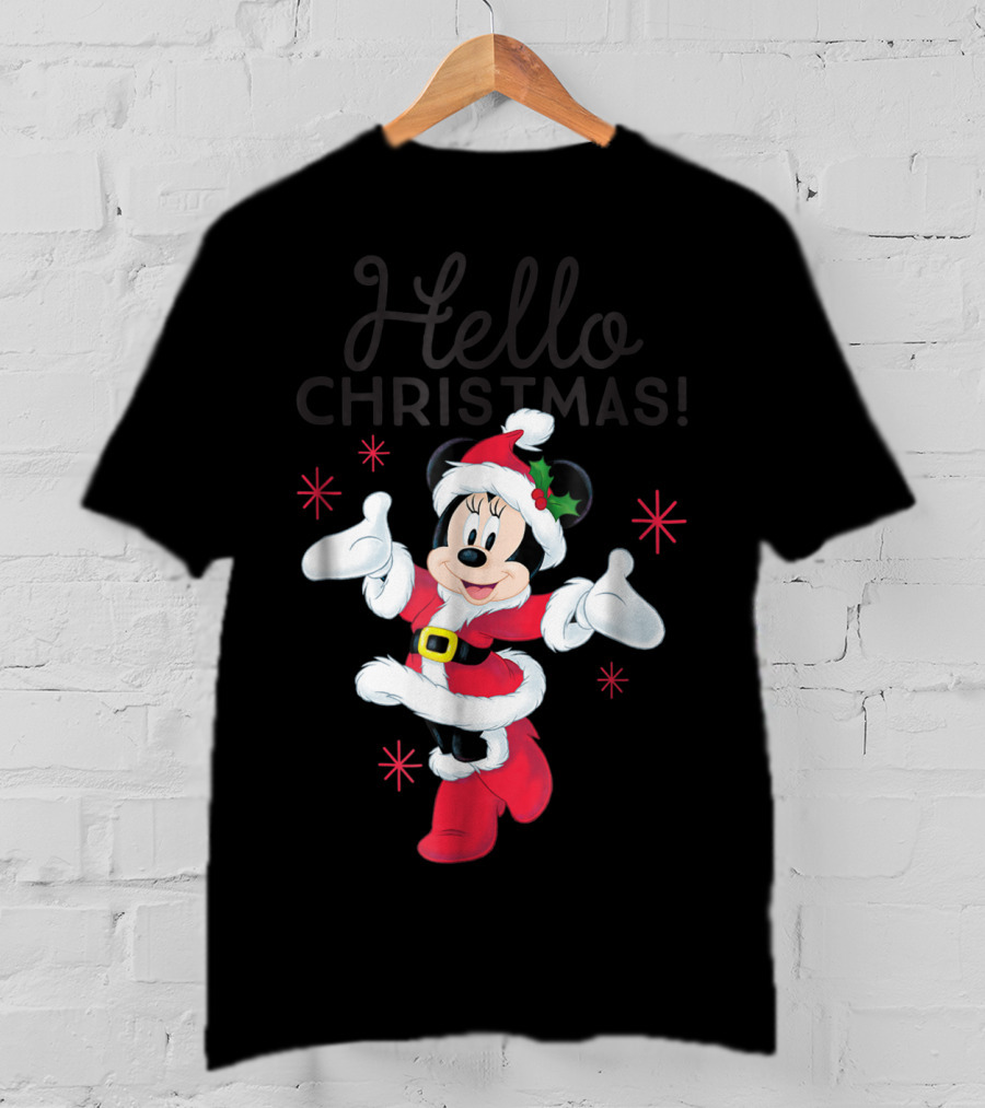 Disney Santa Minnie Mouse Hello Christmas T-Shirt