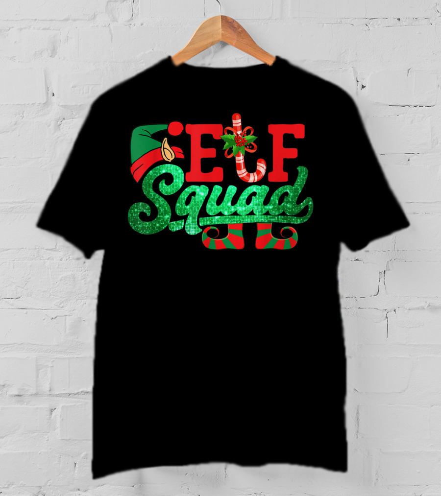 Elf Squad Funny Family Matching Christmas Holiday T-Shirt