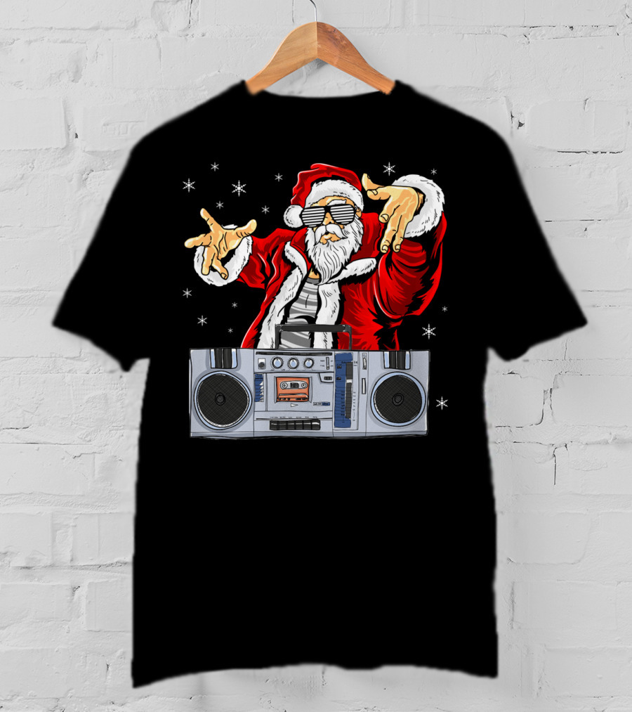 Santa Claus DJ Hip Hop Boombox T-Shirt