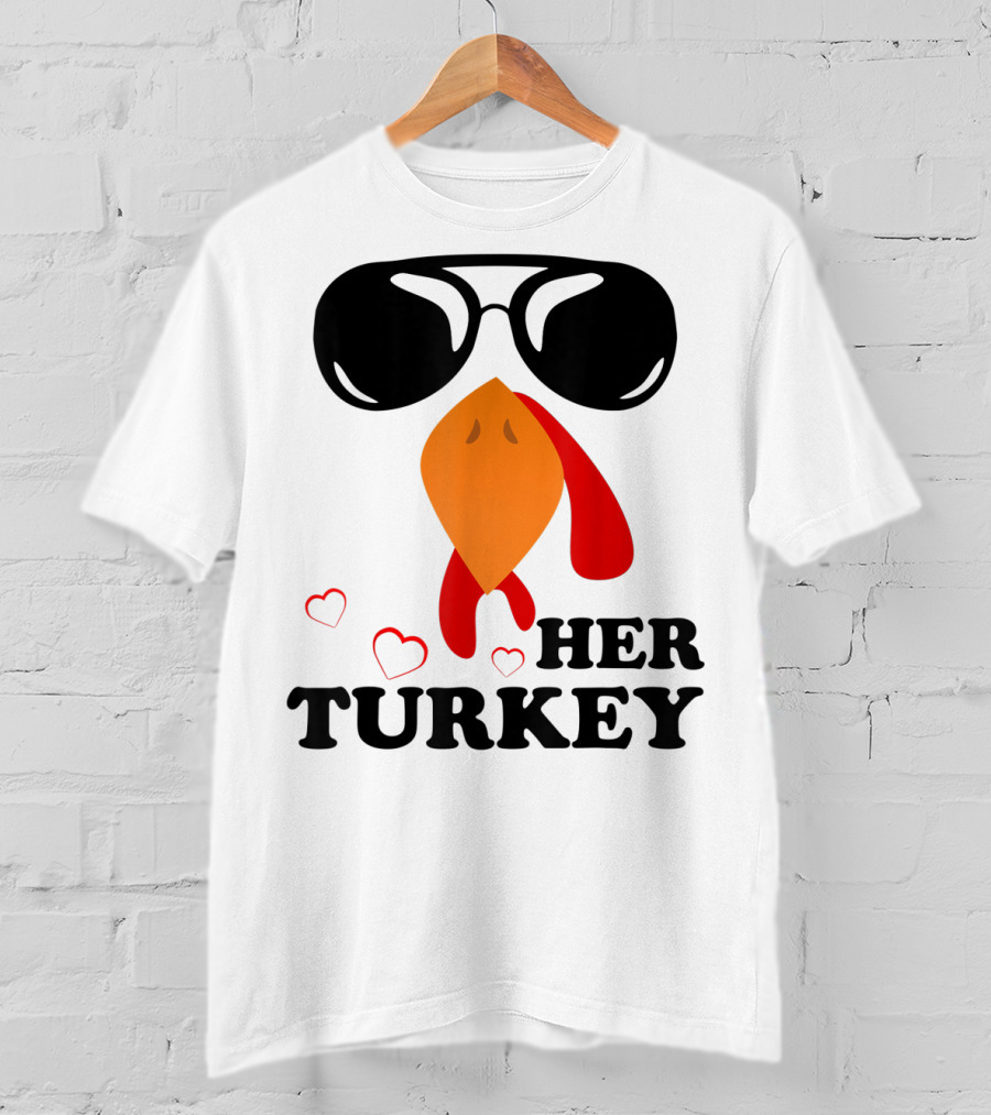 Her Turkey Funny Men's Matching Thanksgiving T-Shirt