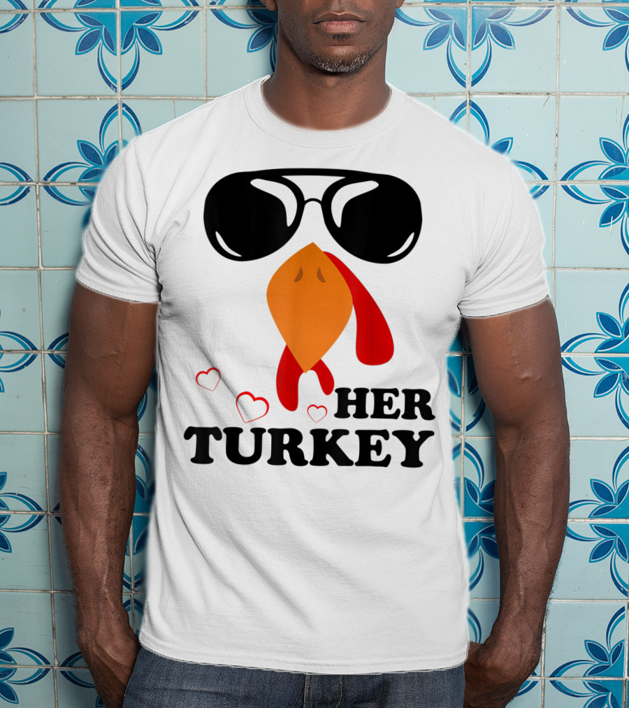 Her Turkey Funny Men's Matching Thanksgiving T-Shirt