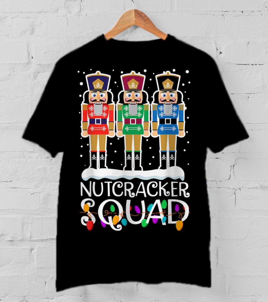 Nutcracker Squad Holiday Ballet Dance Christmas Lights T-Shirt