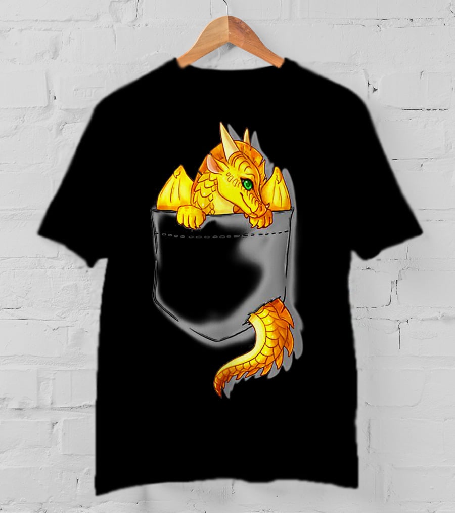 Wings Of Fire Pocket Sunny Dragon Bright Gold Character T-Shirt