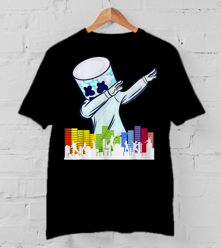 All I Want For Christmas Is Marshmallow Dabbing With Colorful Dance Equalizer T-Shirt