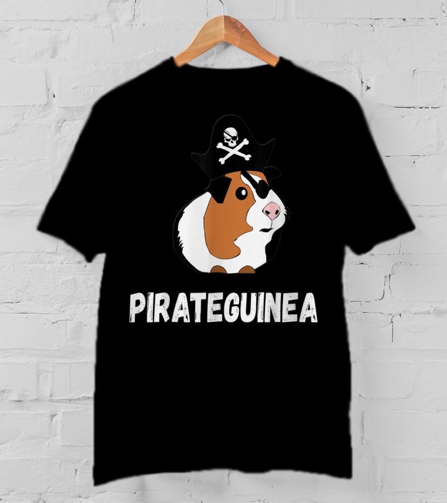 PIRATEGUINEA Captain Guinea Pigs Sails Of Sea Skeleton Pets T-Shirt