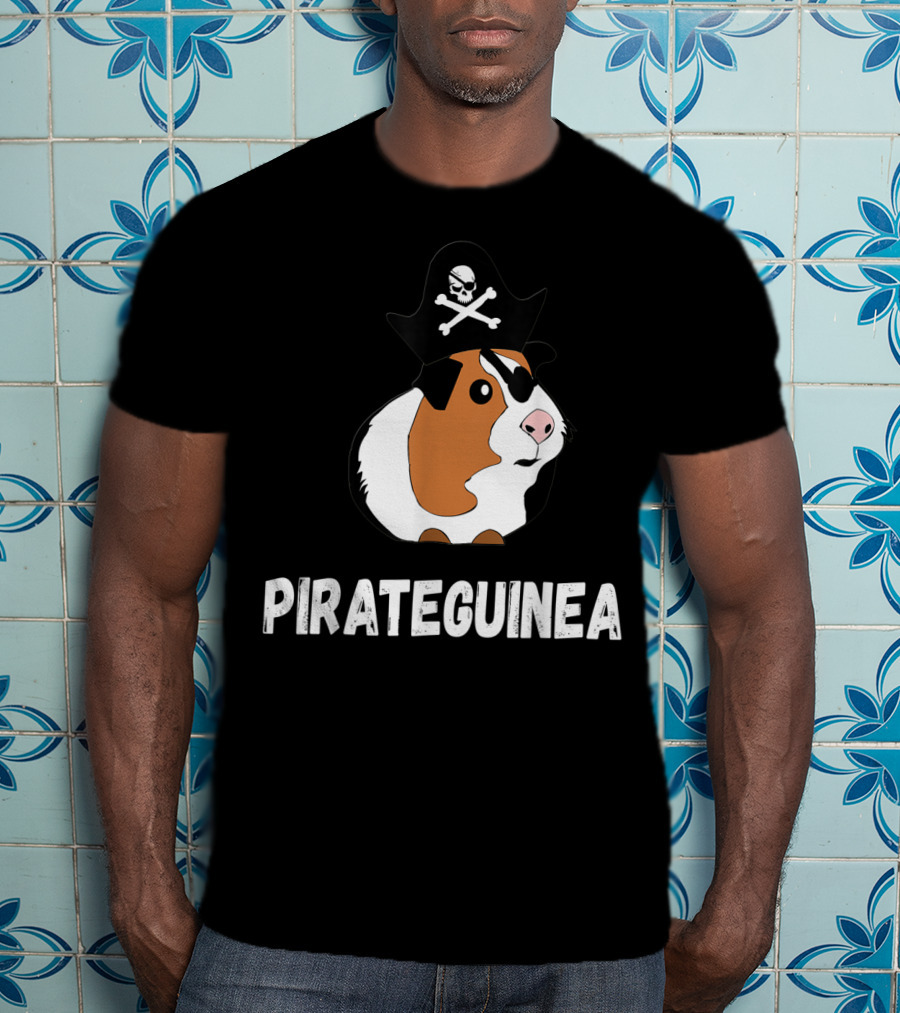 PIRATEGUINEA Captain Guinea Pigs Sails Of Sea Skeleton Pets T-Shirt