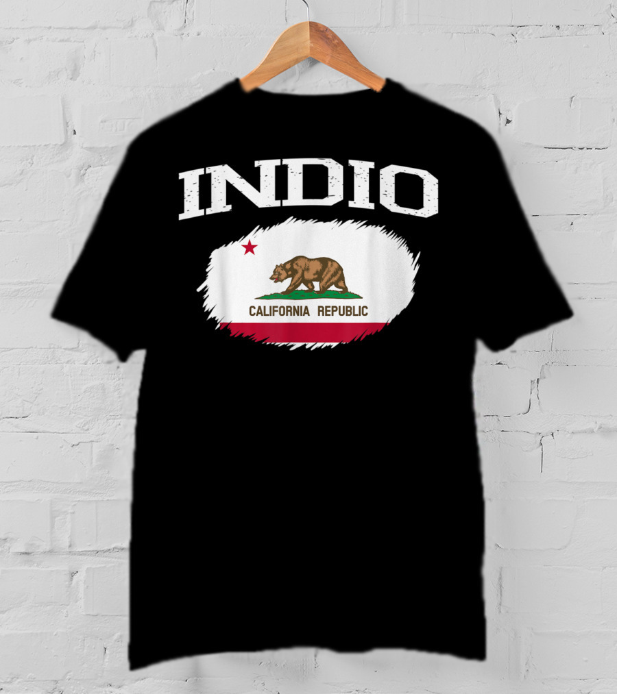INDIO CALIFORNIA REPUBLIC Vintage USA Flag Sports T-Shirt