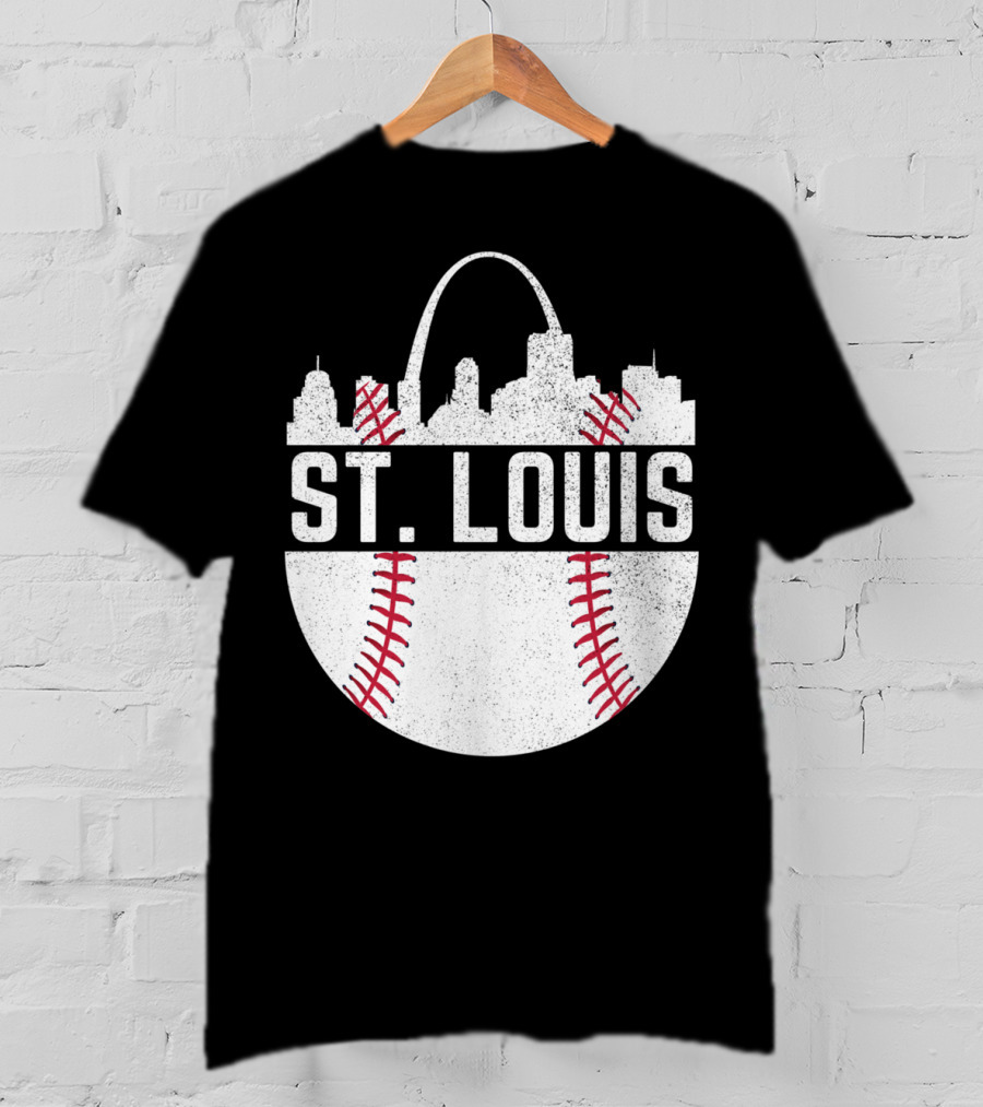 St Louis Baseball Skyline Arch T-Shirt