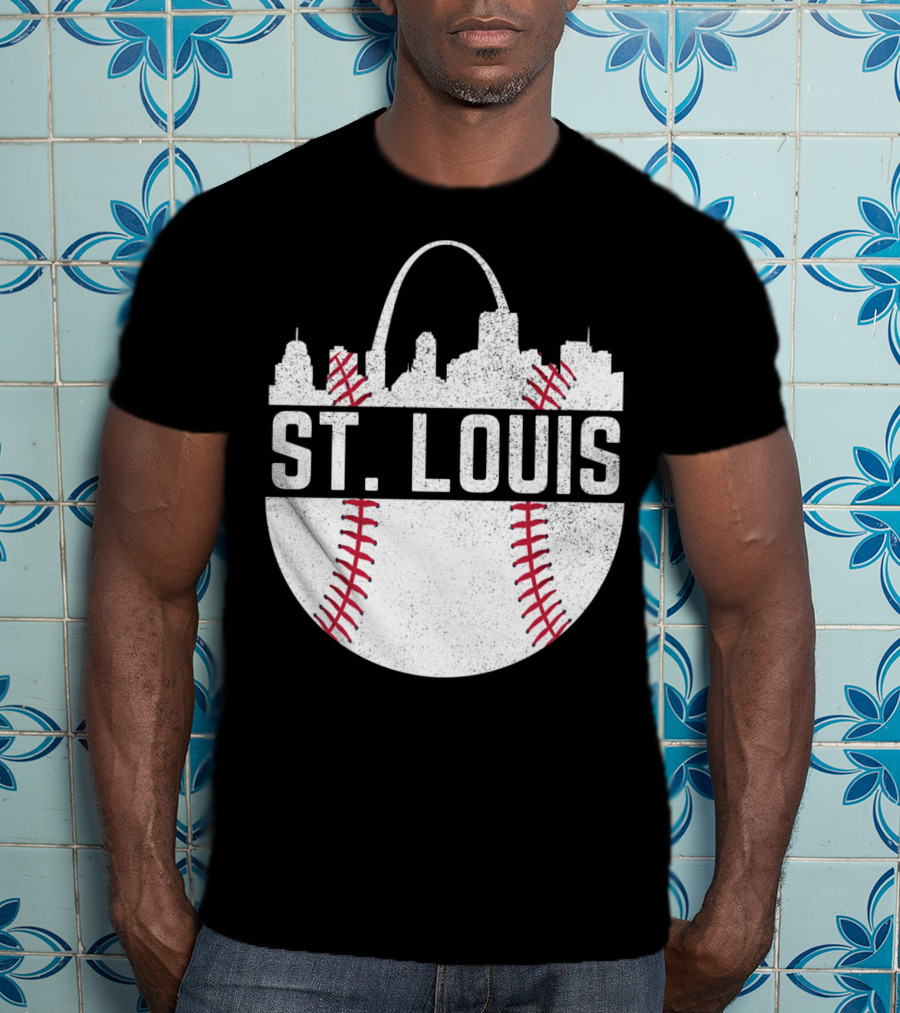 St Louis Baseball Skyline Arch T-Shirt