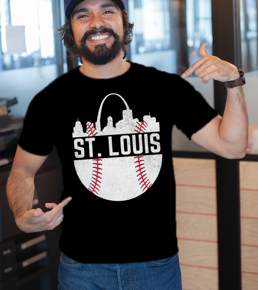 St Louis Baseball Skyline Arch T-Shirt
