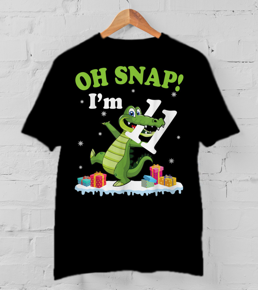 Oh Snap I'm Eleven Crocodile Snow Noel T-Shirt