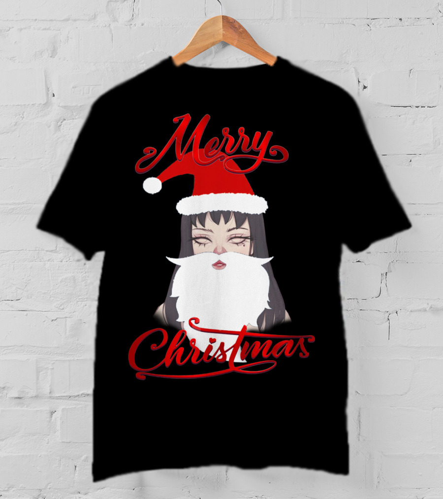 Merry Christmas Uzumaki Kirie Goshima Manga Santa Hat And Beard T-Shirt