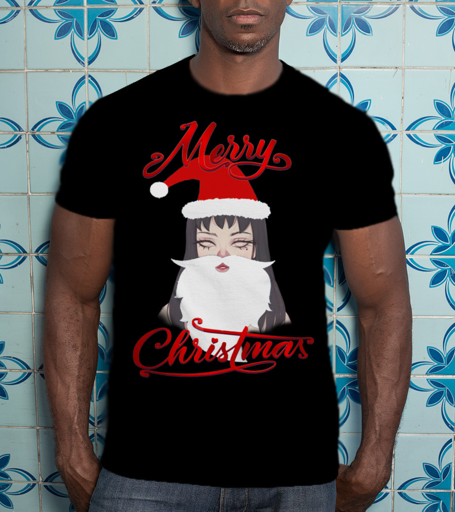 Merry Christmas Uzumaki Kirie Goshima Manga Santa Hat And Beard T-Shirt