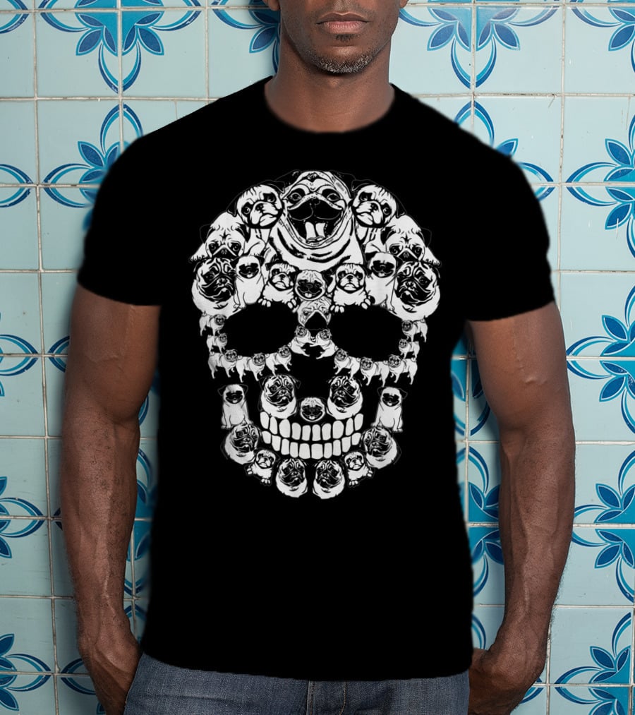 Pug Dog Skull Halloween T-Shirt