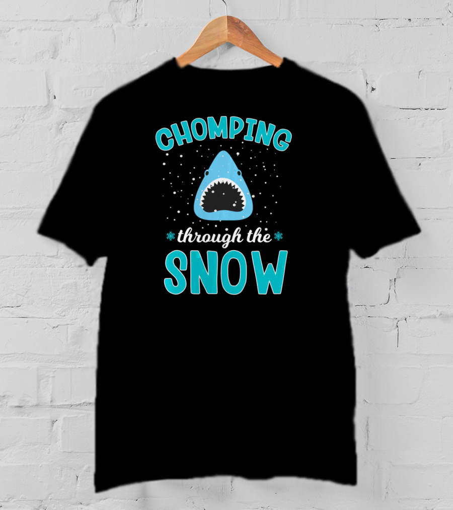 Chomping Through The Snow Shark Christmas T-Shirt
