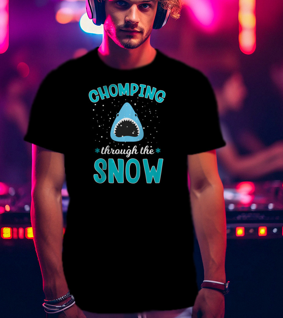Chomping Through The Snow Shark Christmas T-Shirt