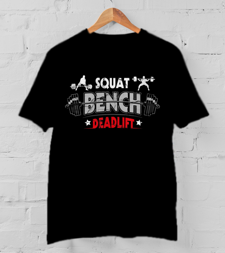 Squat Bench Deadlift Weightlifting Icons Strength Training Powerlifting T-Shirt