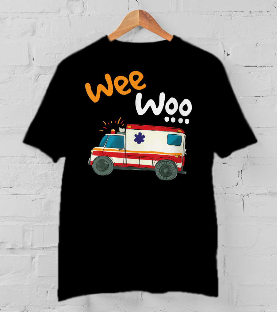 Wee Woo EMT Paramedic Ambulance Cartoon Emergency Vehicle T-Shirt