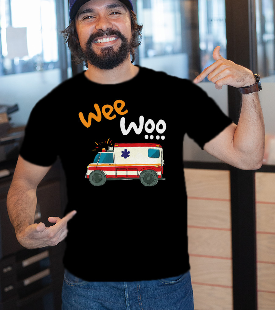 Wee Woo EMT Paramedic Ambulance Cartoon Emergency Vehicle T-Shirt