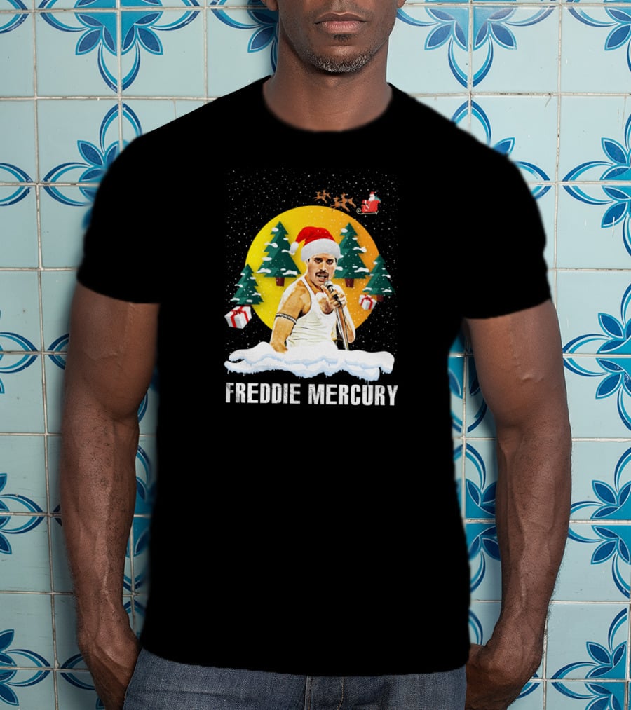 Freddie Mercurys Love Christmas Santa Hat Trees Gifts T-Shirt