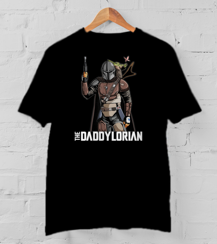 The Daddylorian Daddy Mandalorian Star Wars Parody With Baby Alien Companion T-Shirt