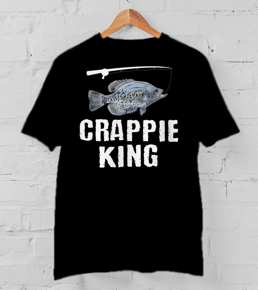 Crappie King Fishing Pan Fish With Fishing Rod T-Shirt
