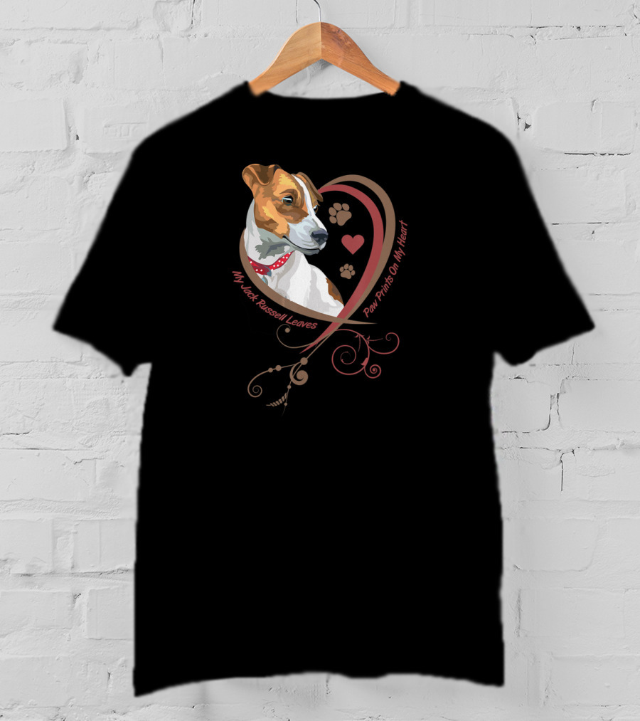My Jack Russell Leaves Paw Prints On My Heart T-Shirt