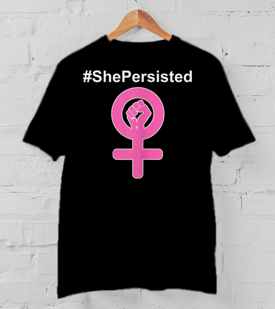 ShePersisted Feminist Symbol With Raised Fist Venus T-Shirt