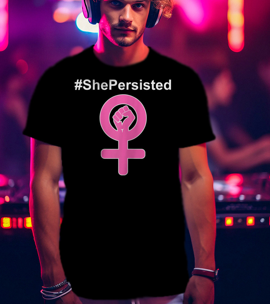 ShePersisted Feminist Symbol With Raised Fist Venus T-Shirt