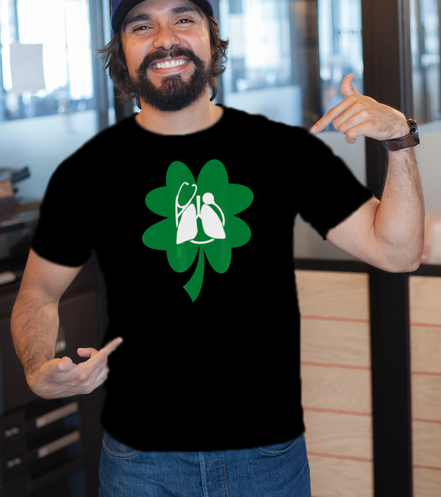 Lucky Clover Lungs And Stethoscope T-Shirt