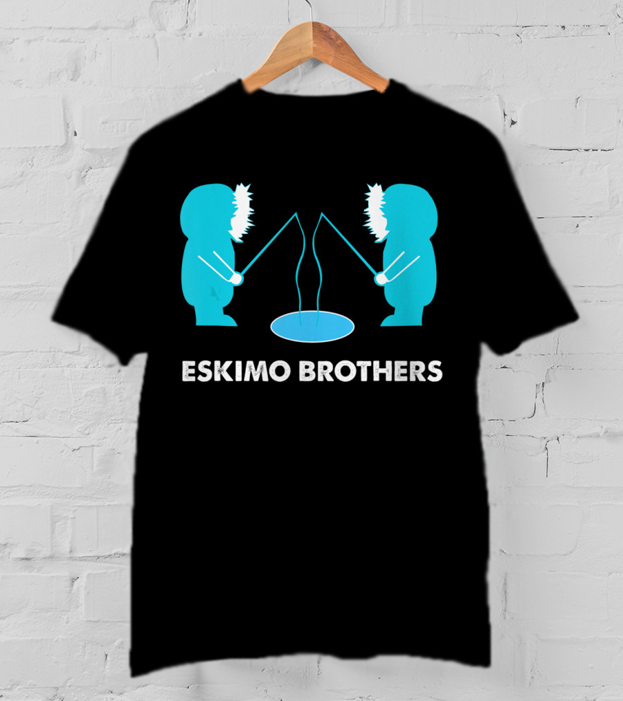Eskimo Brothers Fishing Ice Hole Funny EBDB T-Shirt