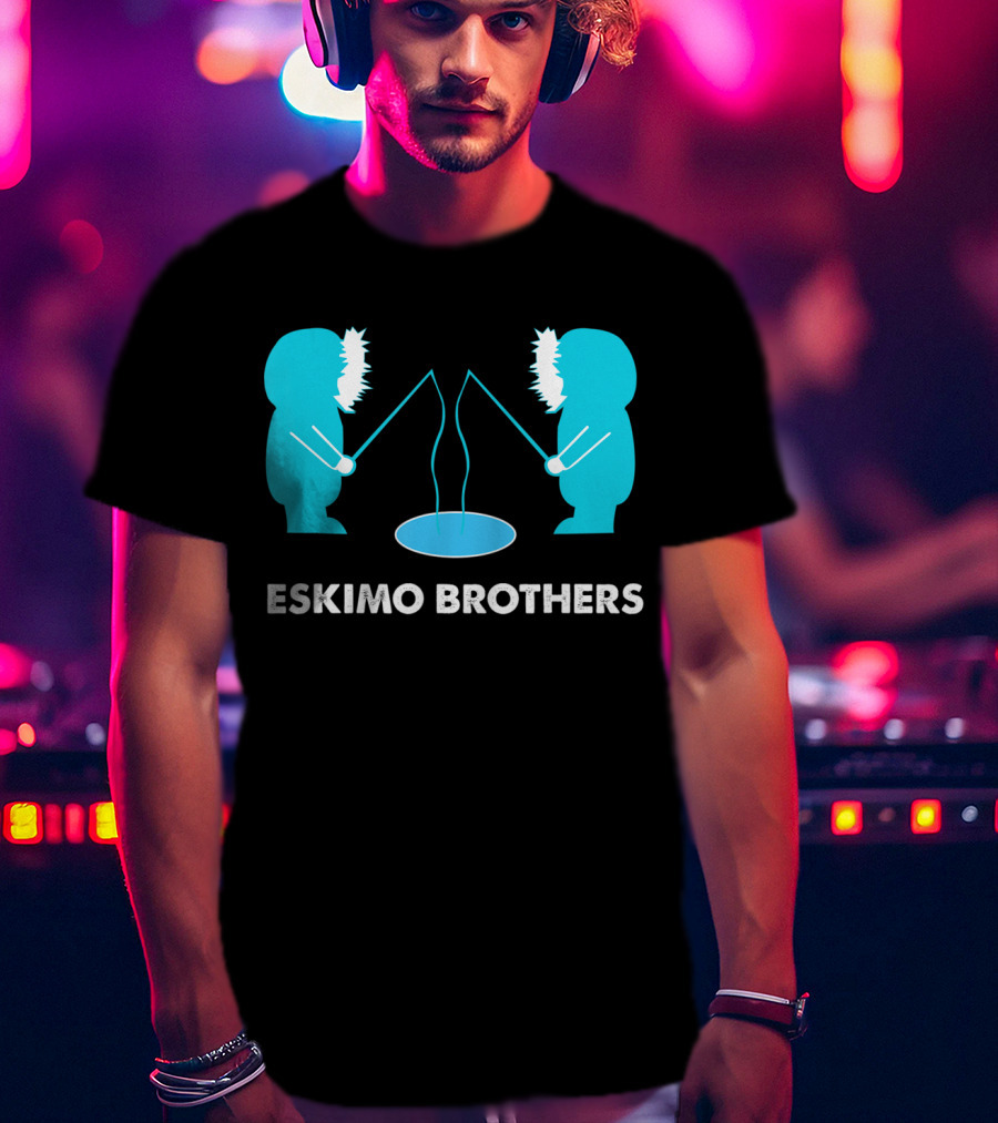 Eskimo Brothers Fishing Ice Hole Funny EBDB T-Shirt