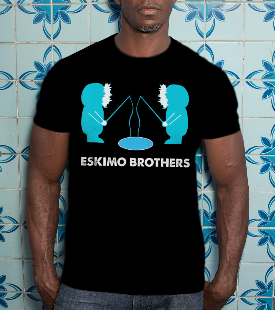 Eskimo Brothers Fishing Ice Hole Funny EBDB T-Shirt