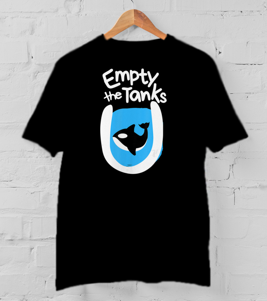 Empty The Tanks Killer Whale Orca Inside Blue Tank Image T-Shirt