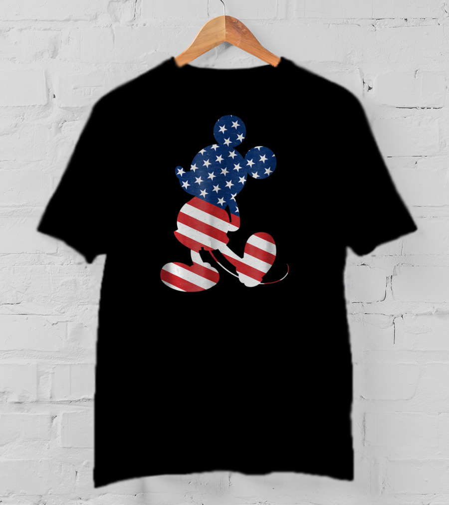 Mickey Mouse USA American Flag Disney T-Shirt