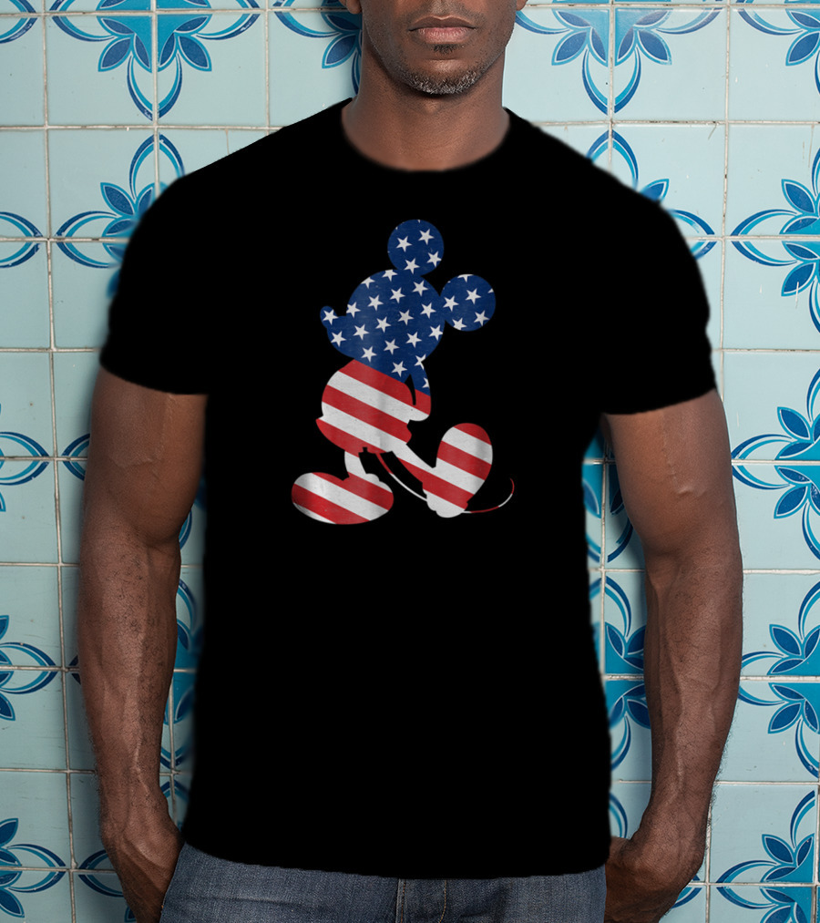 Mickey Mouse USA American Flag Disney T-Shirt