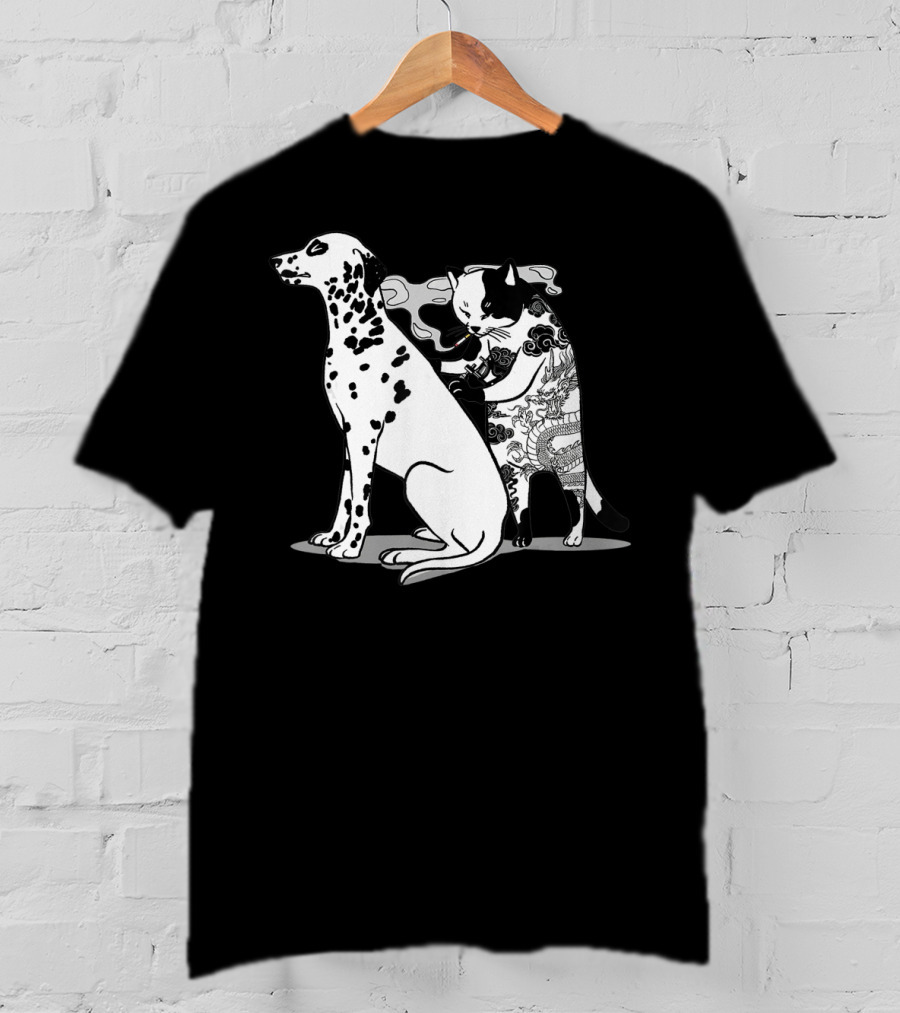 Cat And Dog Tattoo Humor For Tattoo Lover T-Shirt