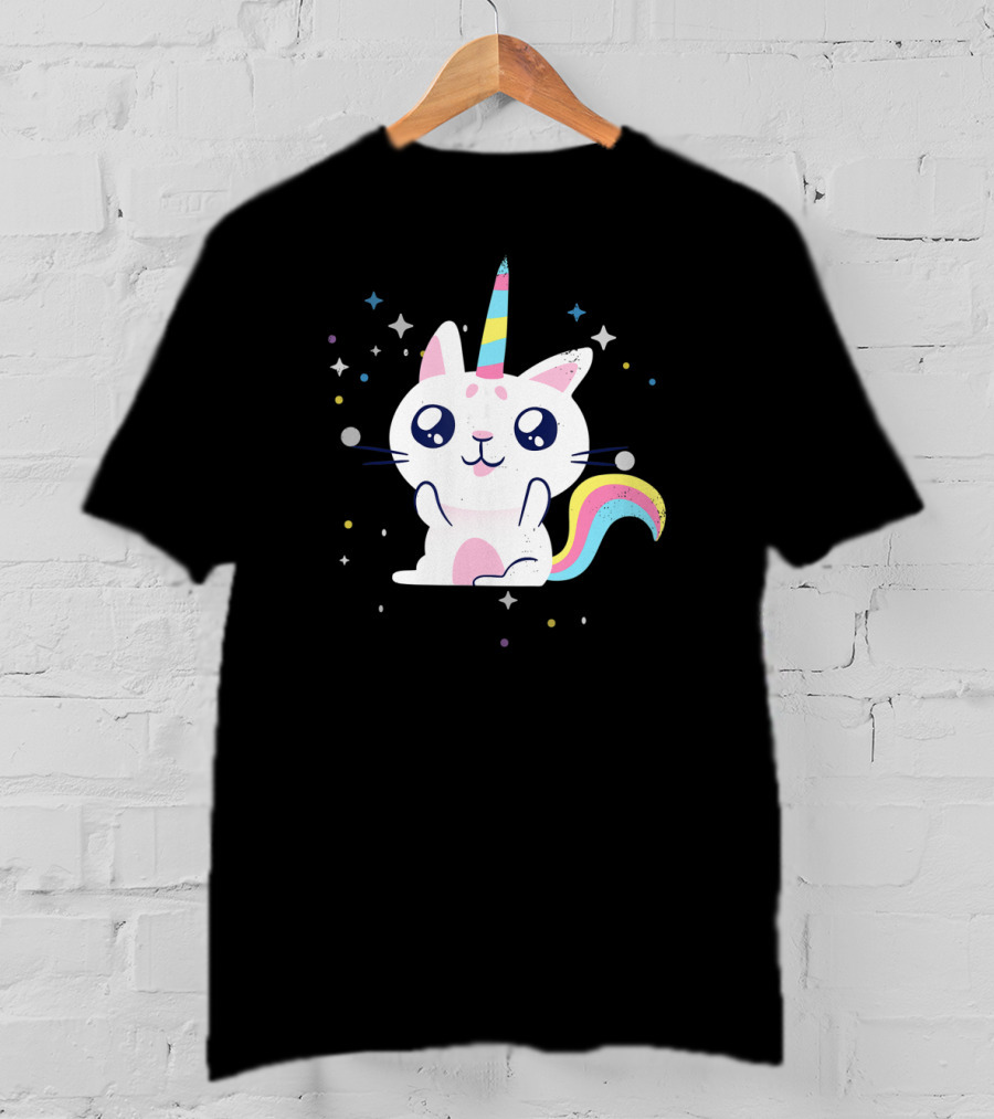 Caticorn Lover Rainbow Unicorn Cat T-Shirt
