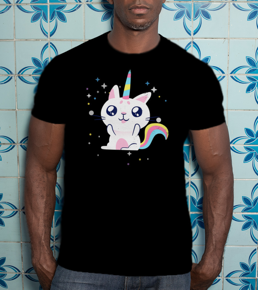 Caticorn Lover Rainbow Unicorn Cat T-Shirt