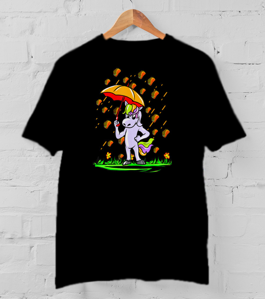 It's Raining Tacos Umbrella Unicorn T-Shirt