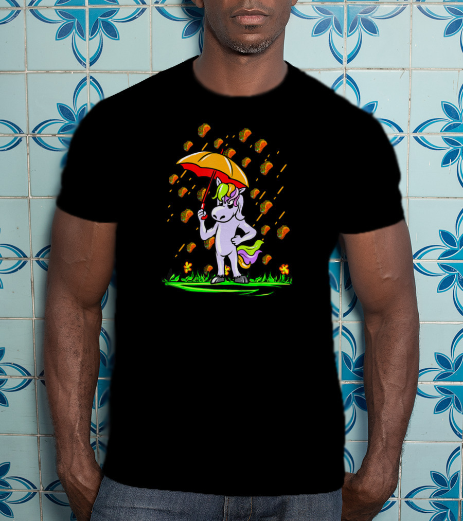 It's Raining Tacos Umbrella Unicorn T-Shirt