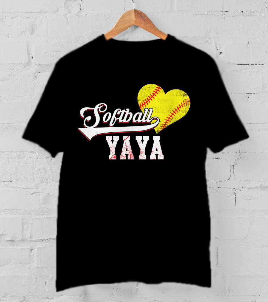 Softball Yaya Heart T-Shirt