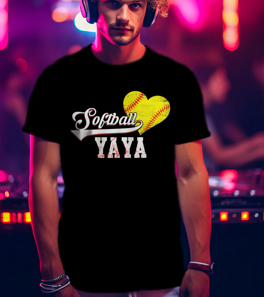 Softball Yaya Heart T-Shirt