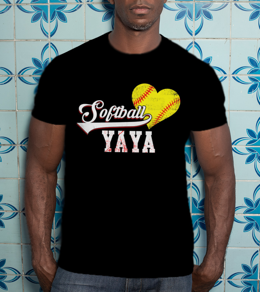 Softball Yaya Heart T-Shirt