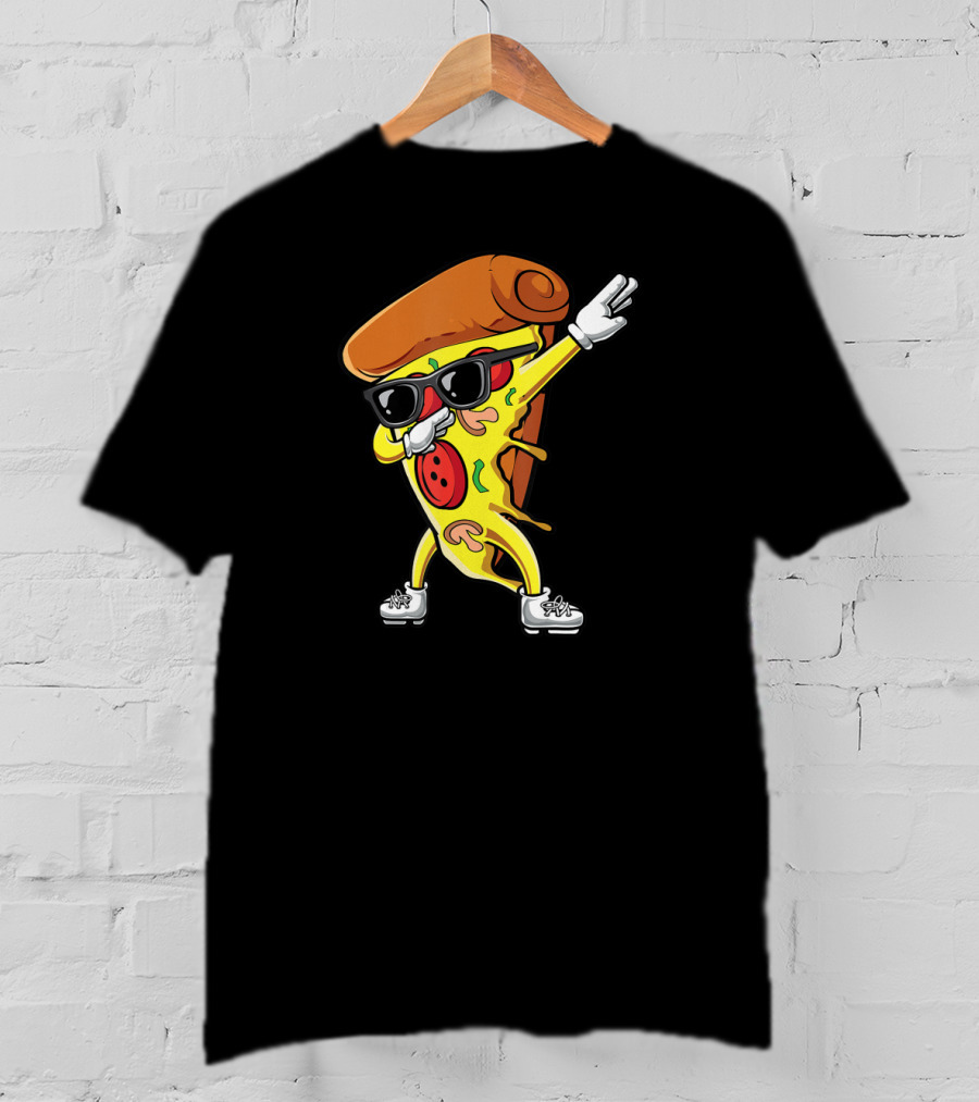 Dabbing Pizza Slice With Sunglasses And Sneakers Italian Food T-Shirt