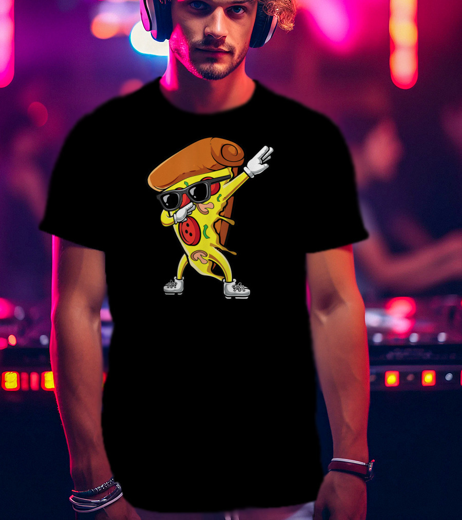 Dabbing Pizza Slice With Sunglasses And Sneakers Italian Food T-Shirt