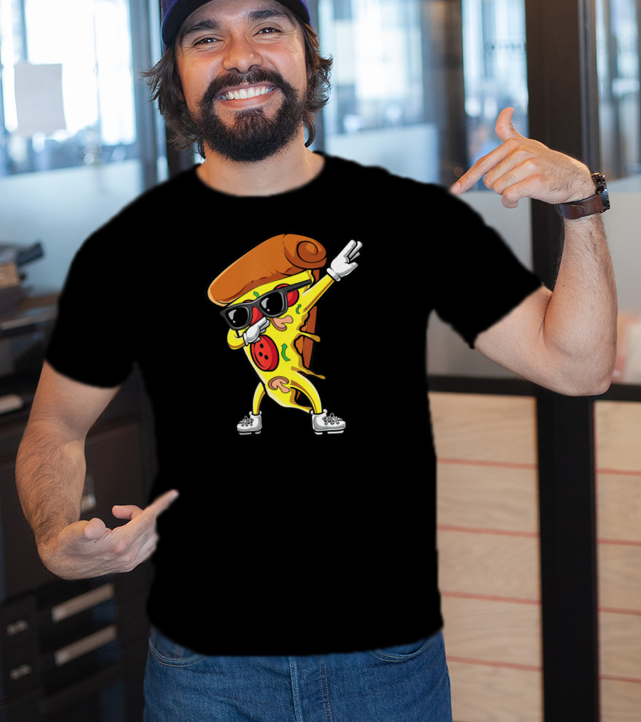 Dabbing Pizza Slice With Sunglasses And Sneakers Italian Food T-Shirt